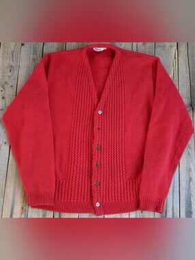 vintage '50's Kennedy's of new England virgin wool knit cardigan sweater
